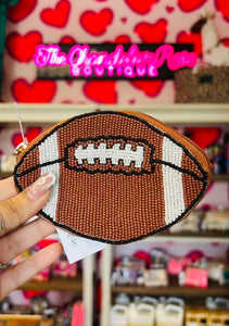 FOOTBALL BEADED COIN PURSE