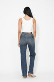 JUDY BLUE HIGH WAIST WESTERN SEAM DETAIL STRAIGHT JEAN - DARK STONE