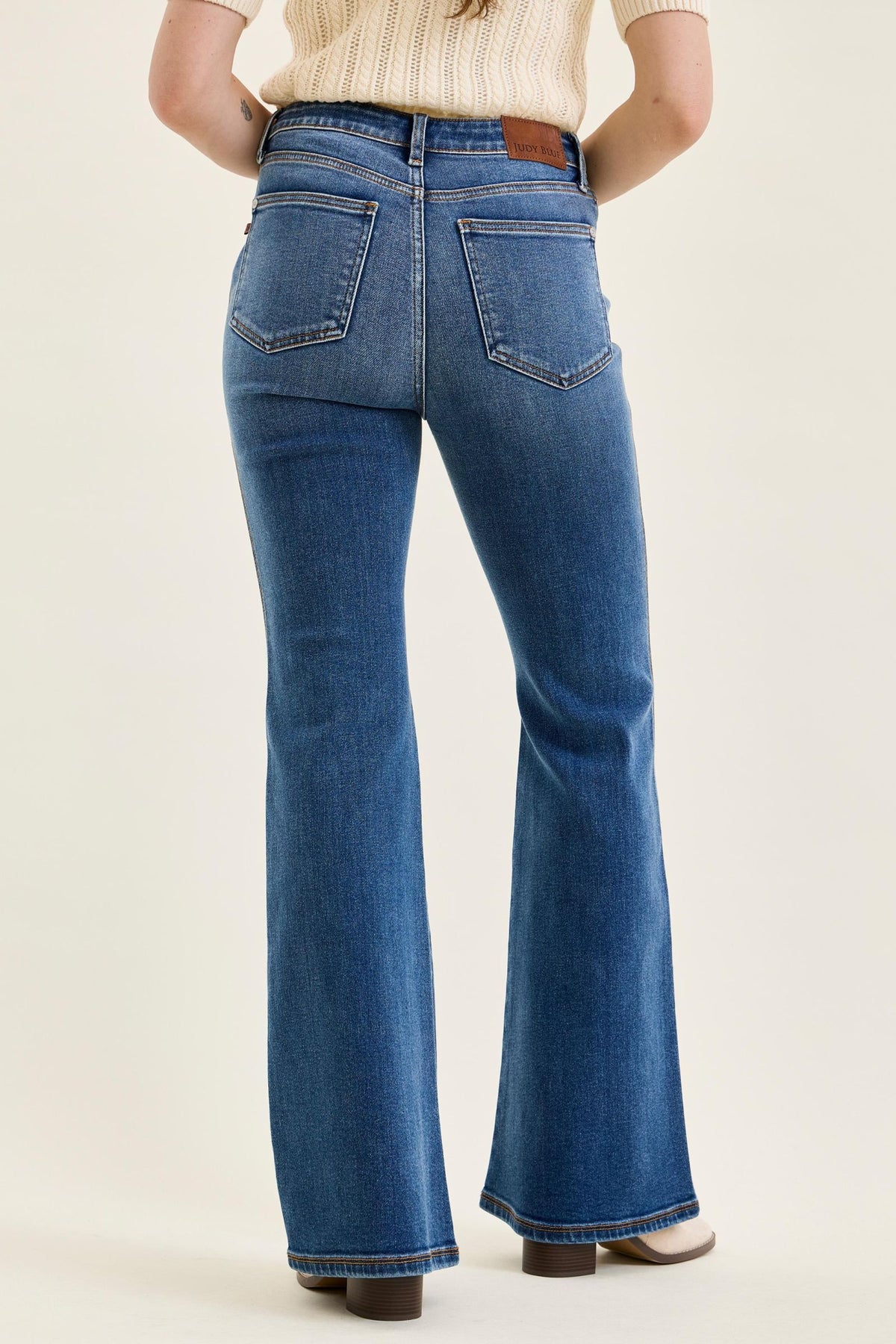 JUDY BLUE HIGH WAIST CHARLOTTE FLARE SOFT TIDE - MEDIUM STONE
