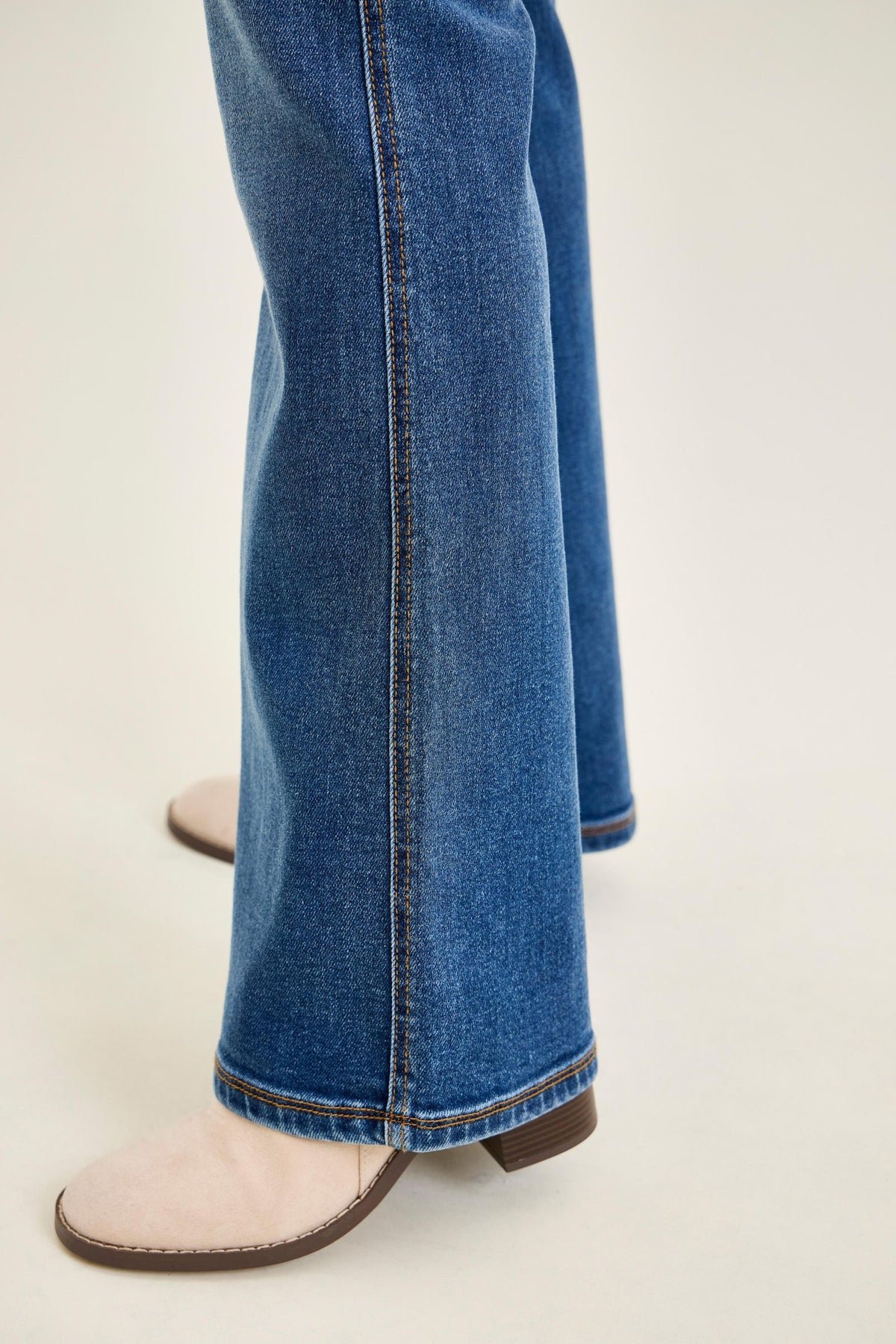 JUDY BLUE HIGH WAIST CHARLOTTE FLARE SOFT TIDE - MEDIUM STONE