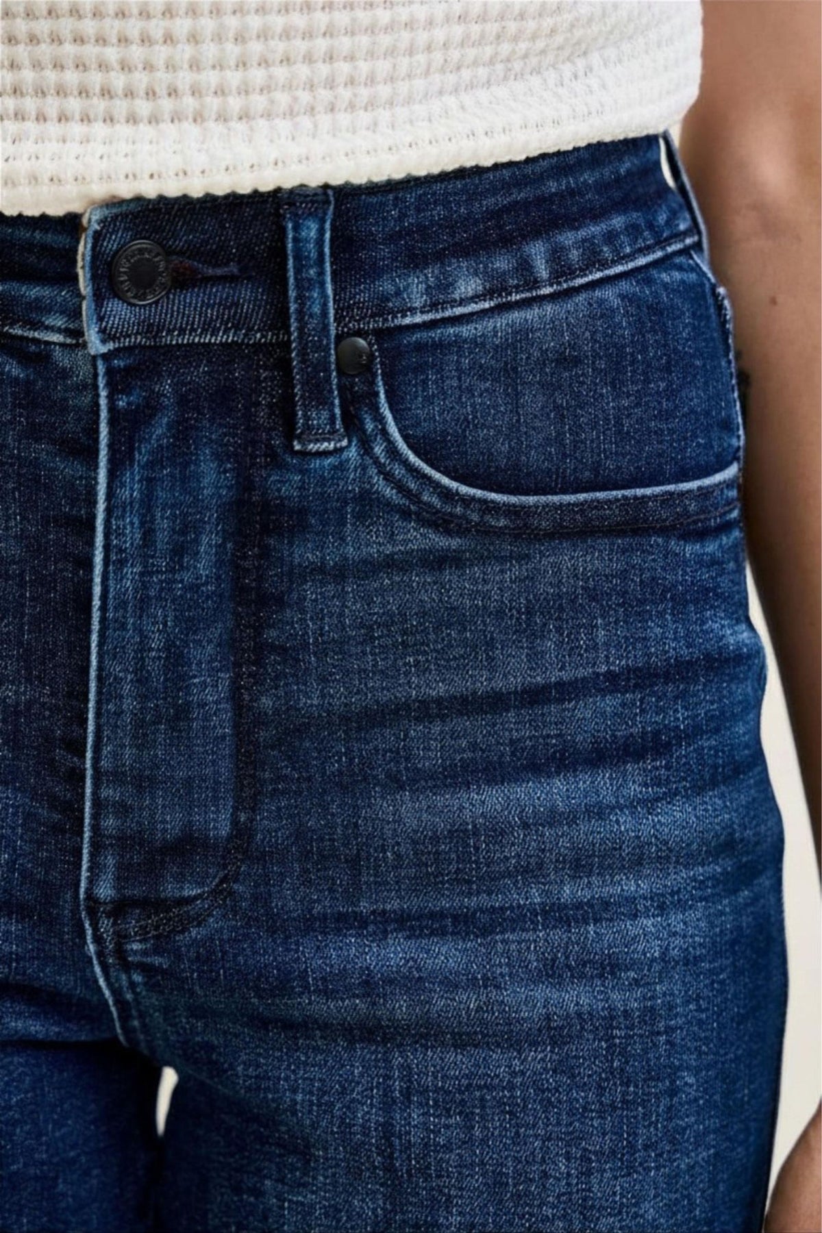 JUDY BLUE HIGH WAIST TUMMY CONTROL KIMBERLY CLASSIC STRAIGHT JEANS - DARK STONE