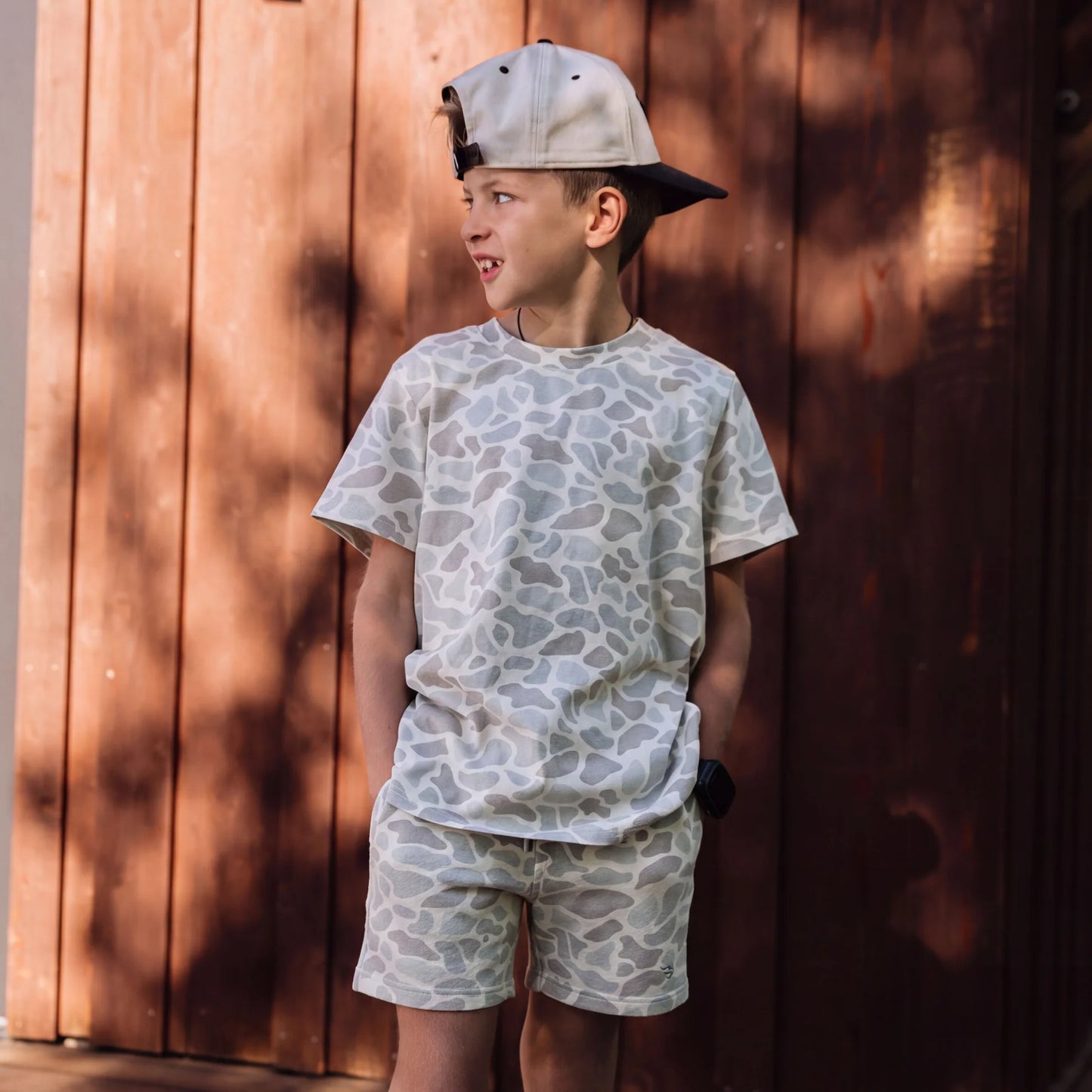 BURLEBO Youth Vintage Washed Tee - Classic Deer Camo