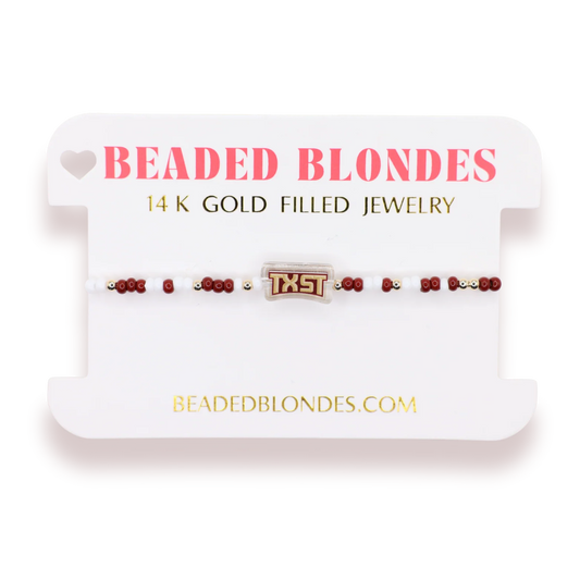 Beaded Blondes Texas State Logo 6.75" Bracelet