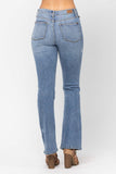 JUDY BLUE HIGH WAIST DESTROYED BOOTCUT JEANS - MEDIUM STONE