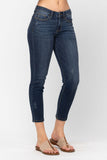 JUDY BLUE MID RISE 29" RELAXED FIT JEAN - DARK STONE
