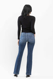 JUDY BLUE MID RISE HAND SAND & DESTROY BOOTCUT JEAN - DARK STONE