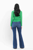 JUDY BLUE HIGH WAIST WIDE HEM FLARE JEANS - MEDIUM STONE