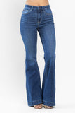 JUDY BLUE HIGH WAIST WIDE HEM FLARE JEANS - MEDIUM STONE