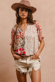 WOVEN PRINT MIX AND MATCH TOP - ROSE MIX