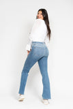 JUDY BLUE HIGH WAIST CLASSIC CONTRAST WASH BOOTCUT JEAN - MEDIUM STONE