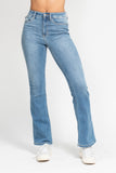 JUDY BLUE CORE HIGH WAIST CLASSIC CONTRAST WASH BOOTCUT JEANS - MEDIUM STONE