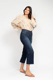 JUDY BLUE HIGH WAIST CROPPED WIDE LEG JEAN - DARK STONE