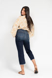 JUDY BLUE HIGH WAIST CROPPED WIDE LEG JEAN - DARK STONE