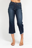 JUDY BLUE HIGH WAIST CROPPED WIDE LEG JEAN - DARK STONE