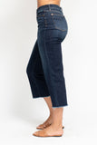 JUDY BLUE HIGH WAIST CROPPED WIDE LEG JEAN - DARK STONE