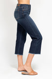 JUDY BLUE HIGH WAIST CROPPED WIDE LEG JEAN - DARK STONE