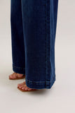 JUDY BLUE REGULAR HIGH WAIST TROUSER WIDE LEG JEAN - DARK STONE