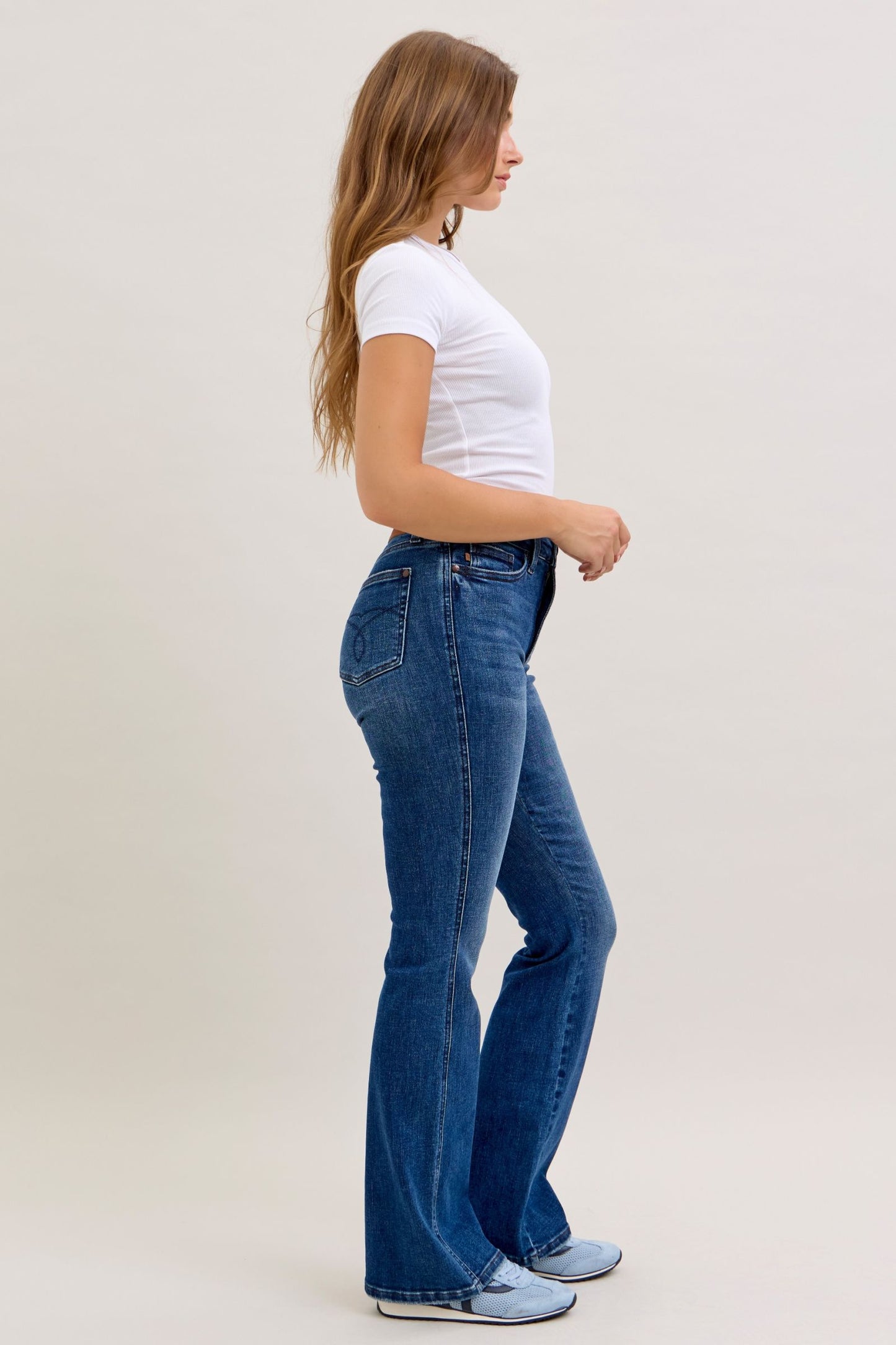 JUDY BLUE HIGH WAIST TUMMY CONTROL REGULAR BOOTCUT - DARK STONE