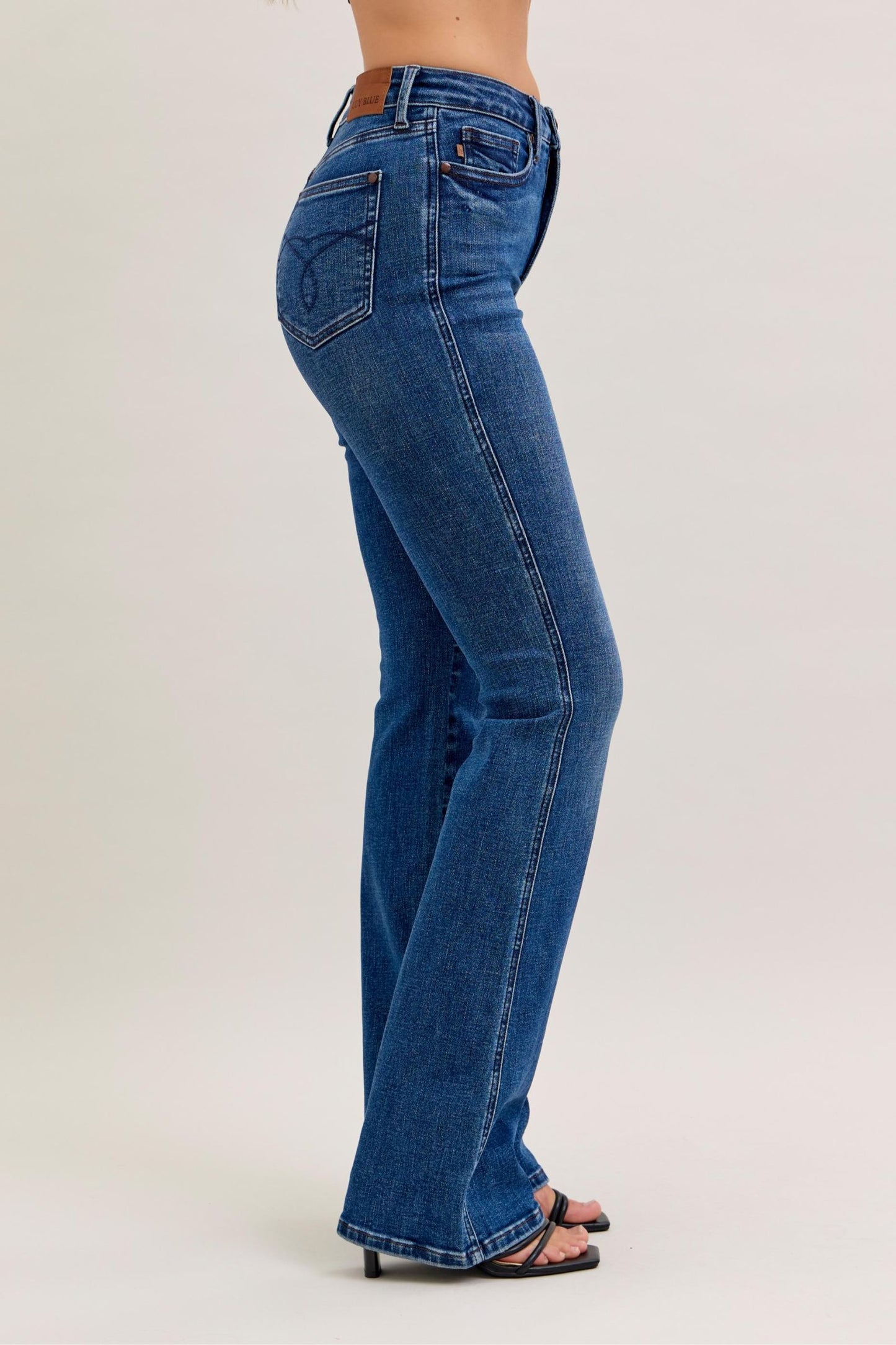 JUDY BLUE HIGH WAIST TUMMY CONTROL LONG BOOTCUT - DARK STONE