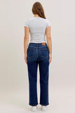 JUDY BLUE SHORT MID RISE STRAIGHT JEAN - DARK STONE