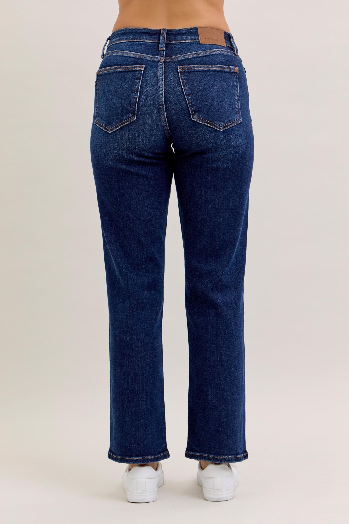 JUDY BLUE SHORT MID RISE STRAIGHT JEAN - DARK STONE