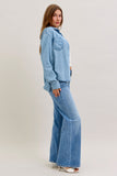 JUDY BLUE DENIM LONG SLEEVE BUTTON UP TOP