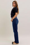 JUDY BLUE REGULAR MID RISE STRAIGHT JEAN - DARK STONE