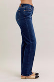JUDY BLUE REGULAR MID RISE STRAIGHT JEAN - DARK STONE