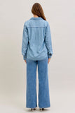 JUDY BLUE DENIM LONG SLEEVE BUTTON UP TOP