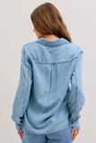 JUDY BLUE DENIM LONG SLEEVE BUTTON UP TOP