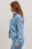 JUDY BLUE DENIM LONG SLEEVE BUTTON UP TOP