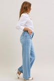 JUDY BLUE HIGH WAIST RETRO WIDE JEANS - MEDIUM STONE