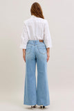 JUDY BLUE HIGH WAIST RETRO WIDE JEANS - MEDIUM STONE