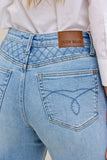 JUDY BLUE HIGH WAIST RETRO WIDE JEANS - MEDIUM STONE