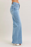 JUDY BLUE HIGH WAIST RETRO WIDE JEANS - MEDIUM STONE