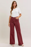 JUDY BLUE HIGH WAIST RETRO WITH TWISTED SEAMS - BURGUNDY