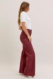 JUDY BLUE HIGH WAIST RETRO WITH TWISTED SEAMS - BURGUNDY
