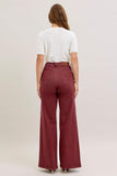 JUDY BLUE HIGH WAIST RETRO WITH TWISTED SEAMS - BURGUNDY