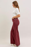 JUDY BLUE HIGH WAIST RETRO WITH TWISTED SEAMS - BURGUNDY