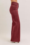 JUDY BLUE HIGH WAIST RETRO WITH TWISTED SEAMS - BURGUNDY