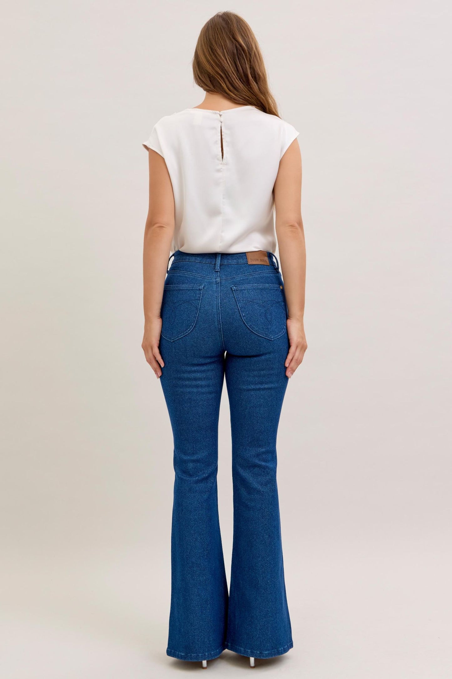 JUDY BLUE HIGH WAIST SPARKLE GLITTER DENIM FLARE