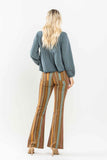 JUDY BLUE MID RISE STRETCH STRIPED FLARE JEANS - MULTI PRINT