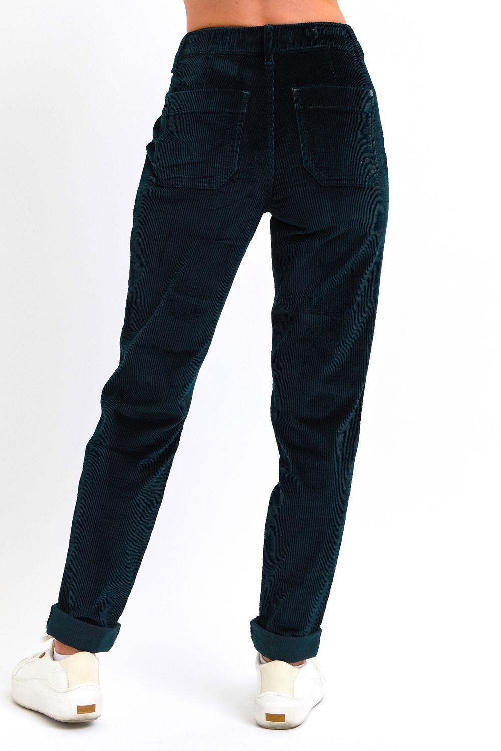 JUDY BLUE HIGH WAIST CORDUROY CUFFED JOGGER - EMERALD