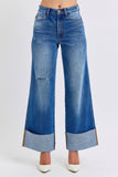 JUDY BLUE HIGH WAIST RETRO WIDE LEG JEAN - MEDIUM STONE