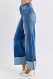 JUDY BLUE HIGH WAIST RETRO WIDE LEG JEAN - MEDIUM STONE