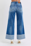 JUDY BLUE HIGH WAIST RETRO WIDE LEG JEAN - MEDIUM STONE