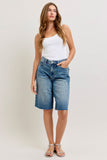 JUDY BLUE HIGH WAIST RIGID MAGIC JORTS - MEDIUM STONE