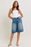 JUDY BLUE HIGH WAIST RIGID MAGIC JORTS - MEDIUM STONE