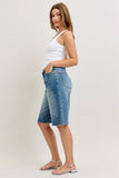 JUDY BLUE HIGH WAIST RIGID MAGIC JORTS - MEDIUM STONE