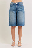 JUDY BLUE HIGH WAIST RIGID MAGIC JORTS - MEDIUM STONE